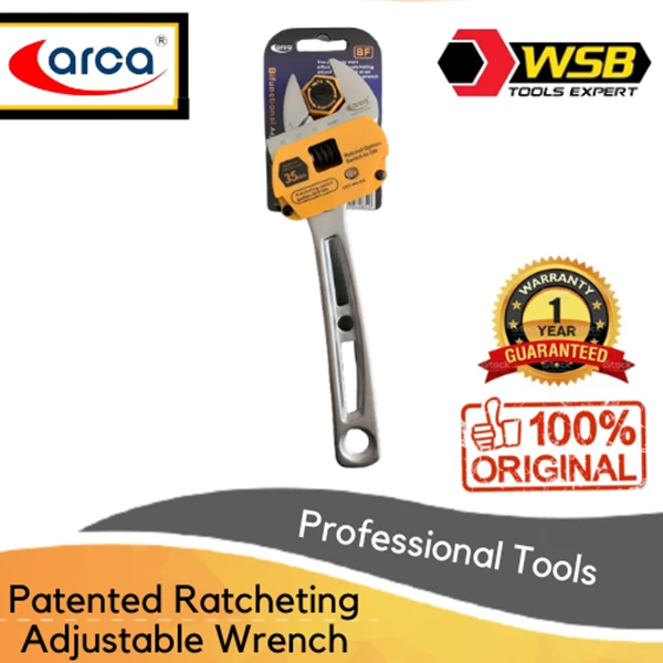 ARCA Patented Ratcheting Adjustable Wrench 8 - 10"