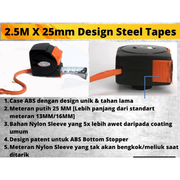 ARCA Pocket Designer Steel Tapes 2.5 Meter