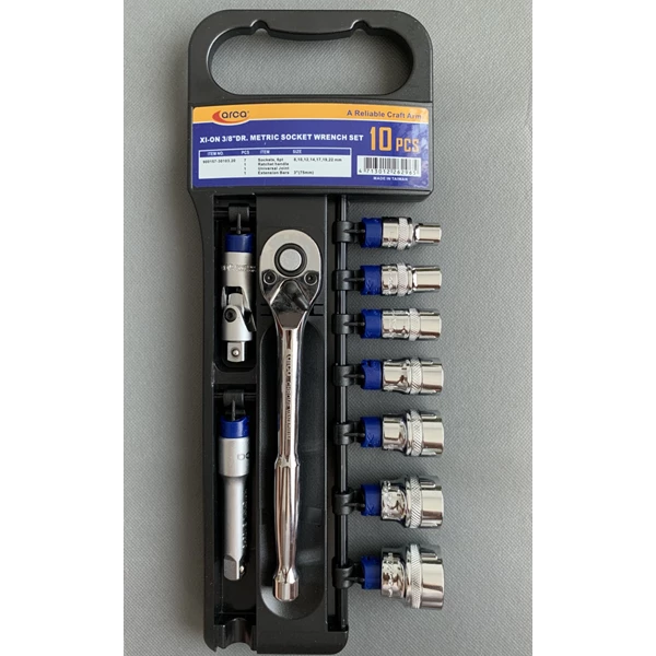 ARCA 10 Pcs XI-ON Socket Wrench Set 3/8"DR 6PT