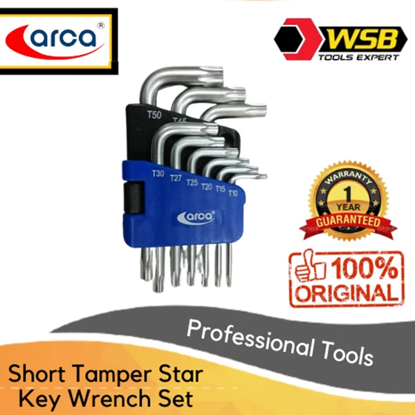ARCA 9 Pcs Short Arm Tamper Star Key Set (L Type)