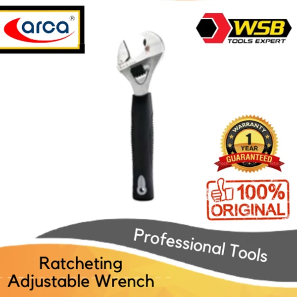 ARCA 10" Ratcheting Adjustable Wrench 0 - 30 mm Wider