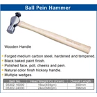 ARCA 16oz Ball Pein Hammer With Hickory Handle  2