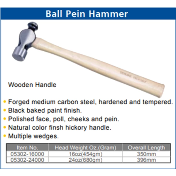 ARCA 16oz Ball Pein Hammer With Hickory Handle 
