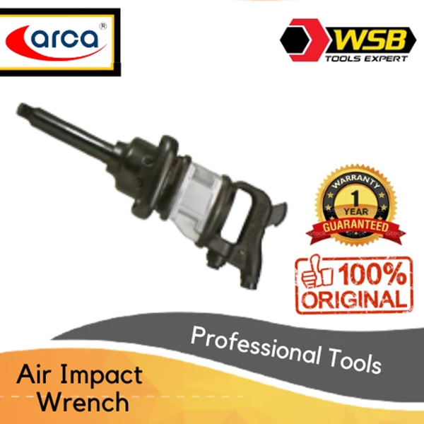 ARCA 1" DR Air Impact Wrench Extended 6" MAX TORQUE 2.982 Nm 3.600 RPM