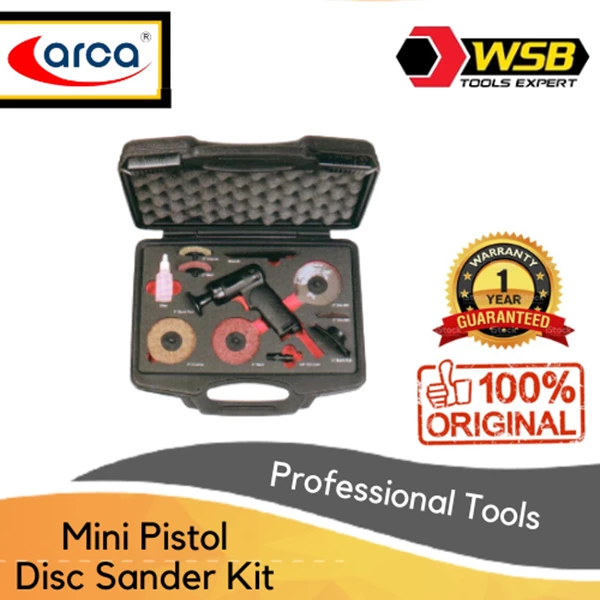 ARCA 1/4" Sanders Kit 19PT Mini Pistol Disc Set 12 Pcs