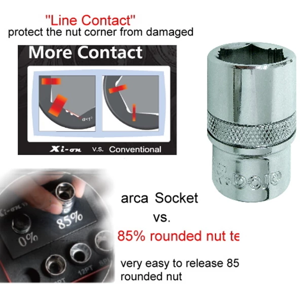 ARCA Xi-On Hand Socket 1/4" DR 5 - 14mm 6PT / Mata Sock Sok Xi-On
