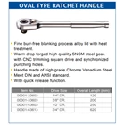 ARCA Oval Ratchet Socket Handle 1/4" 3/8" 1/2" DR 3
