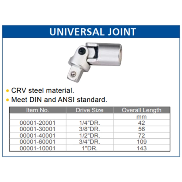 ARCA Universal Joint Socket 3/8" 1/2" DR