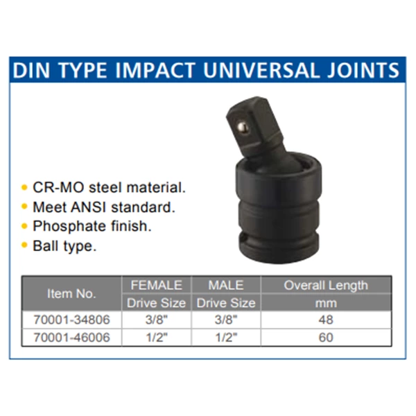ARCA Penyambung Kunci Sock 1/2" DR / Impact Universal Joint Socket