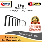 ARCA 9 Pcs Short Arm Hex Key Wrench Set 4.5 - 19mm 1