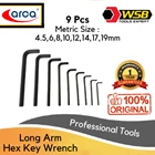 ARCA 9pcs Long Arm Hex Key Wrench Set 4.5 - 19mm 1