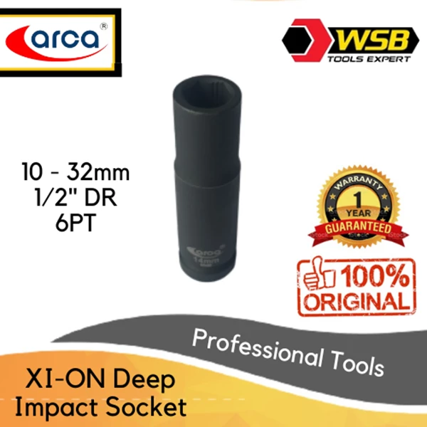 ARCA Xi-On Deep Impact Socket 1/2" DR 10 - 32mm 6PT