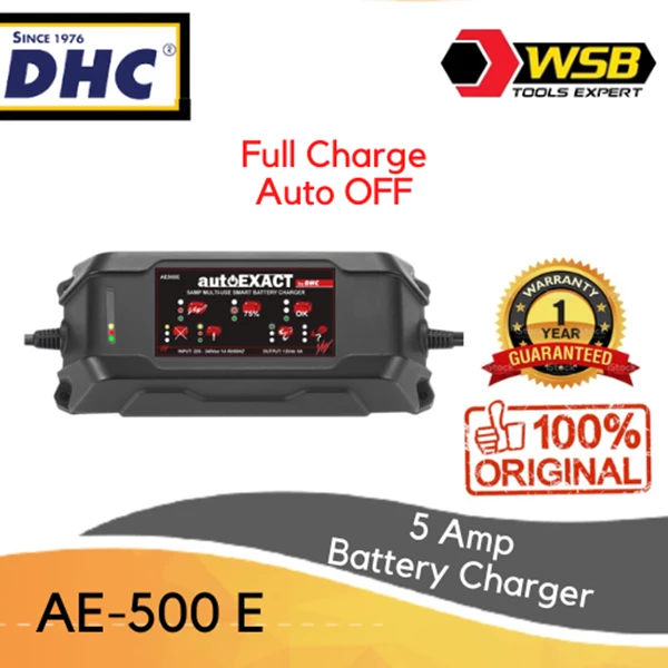 DHC Battery Charger AE-500E (Auto-Switch IP 65 WATER RESISTANCE)