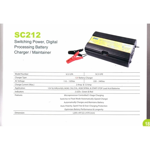 Charger Aki DHC SC-212PE (Simple Switching Power) / Charger Baterai